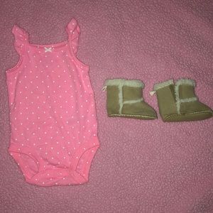 Pink Ruffle Shoulder onesie